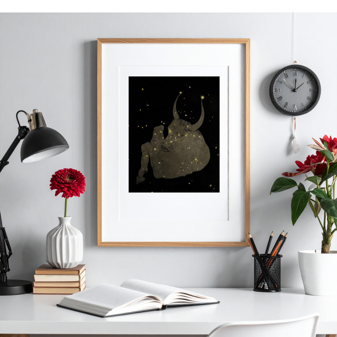 Constellations Fine Art Print by Charles Blunt - Taurus Star Map – A4
