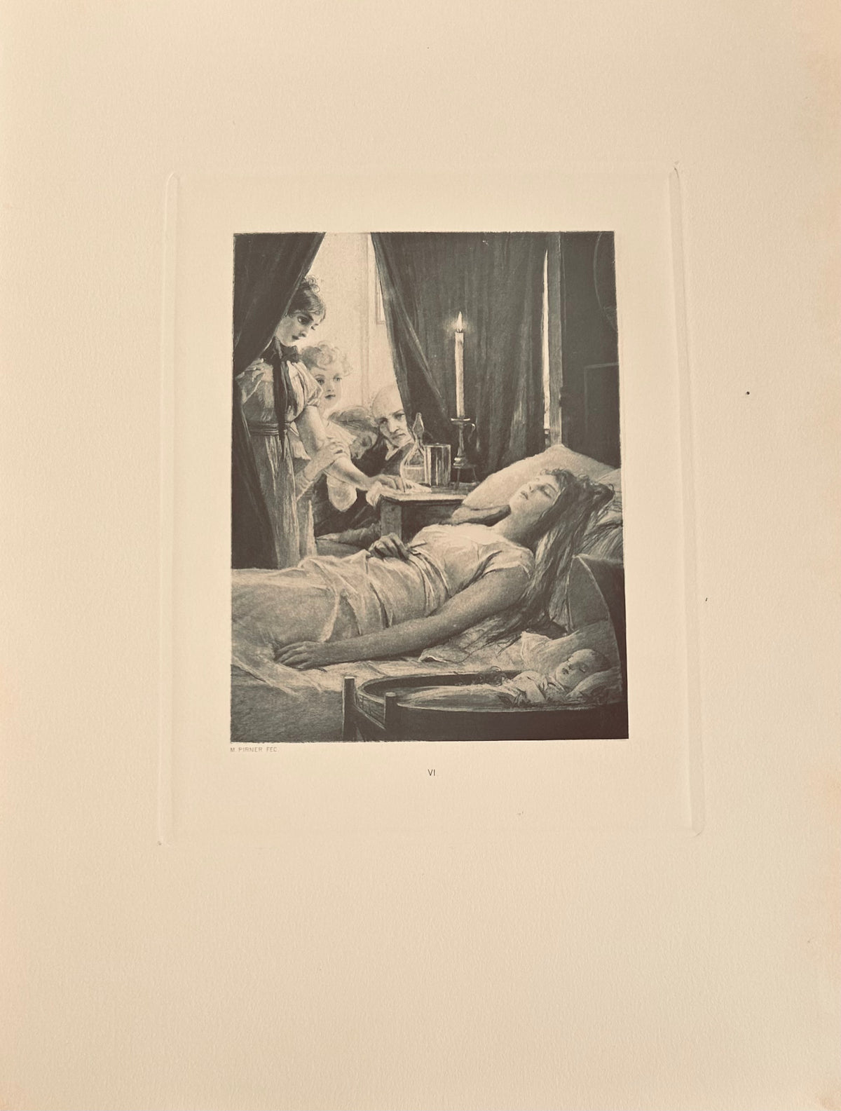 Max Pirner Antique Print | Démon Láska, Prague 1893 The Dead Woman / MRTVA - Plate VI