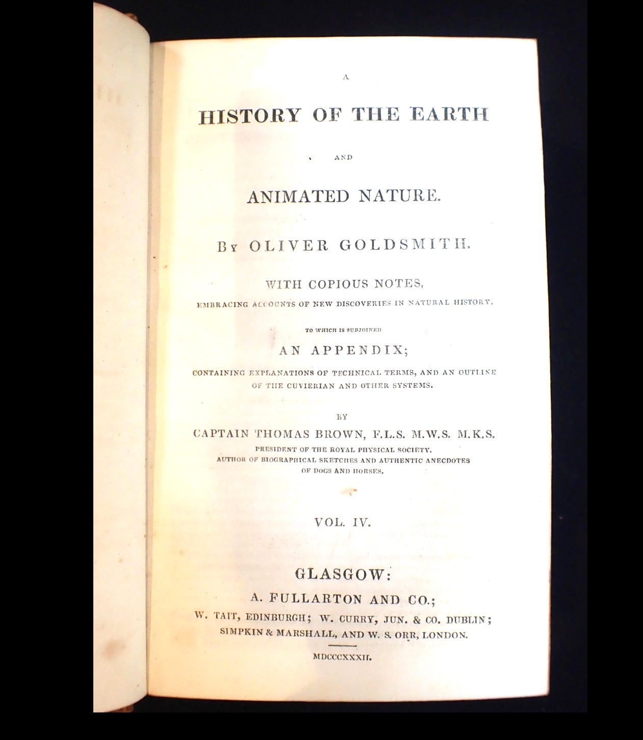 Duodecimo 4 Volume Set of Goldsmiths History of the Earth
