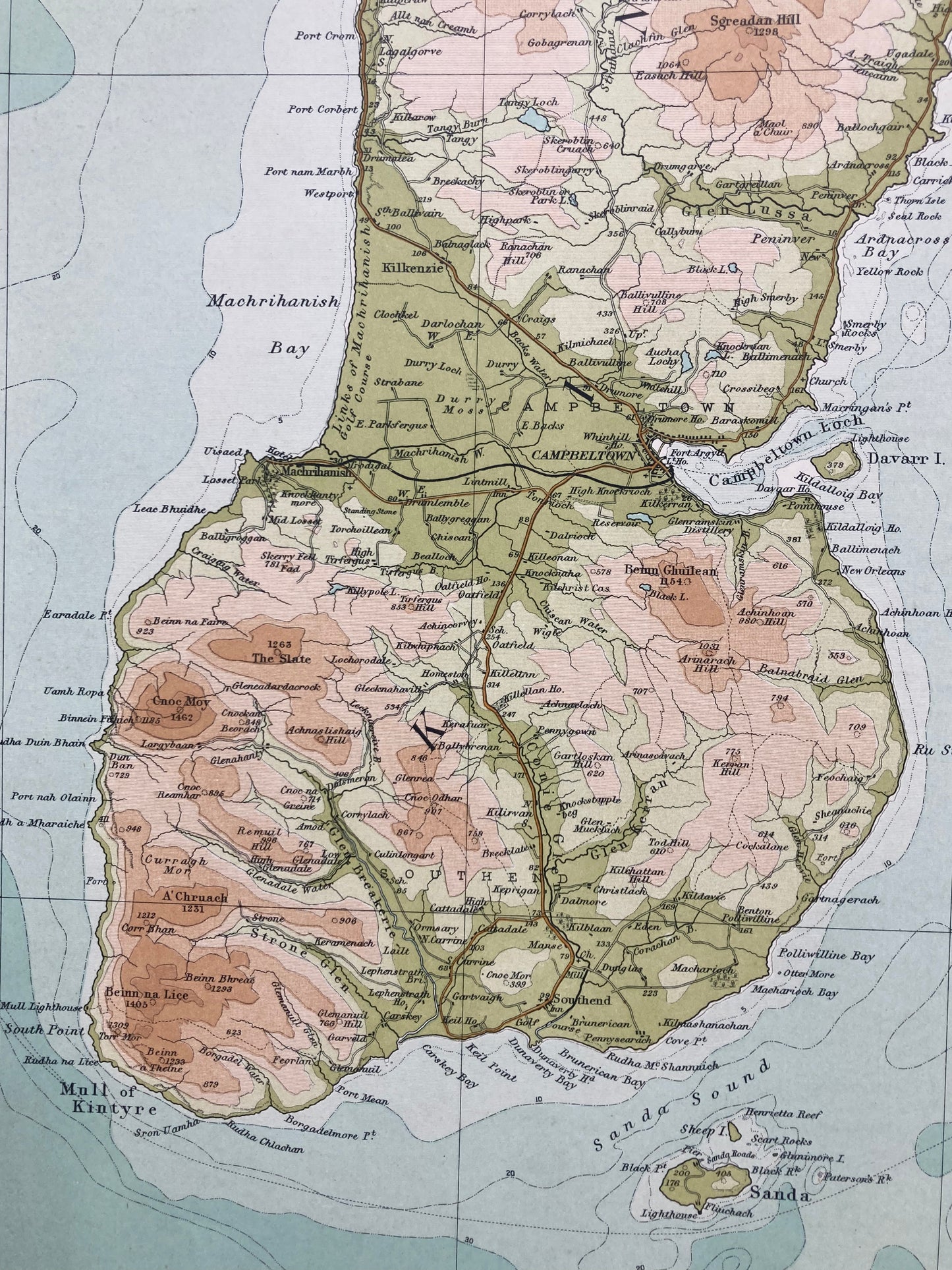 Campbeltown(Scotland) Map, circa 1912