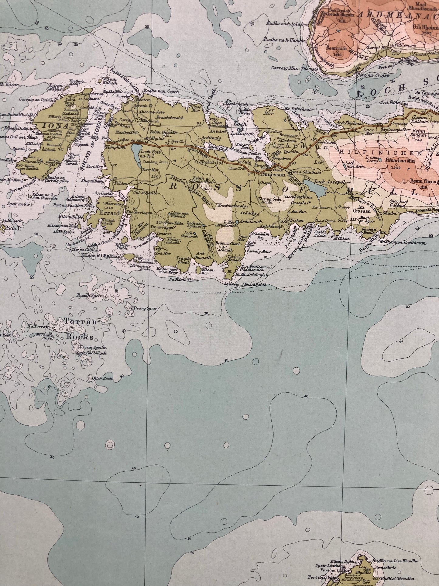 Colonsay (Scotland) Map, circa 1912