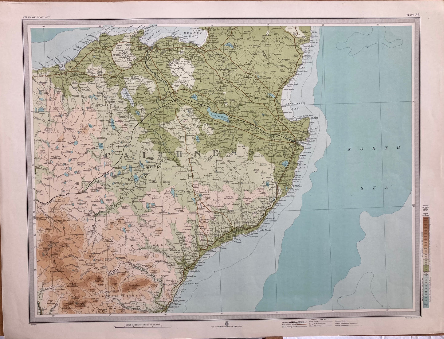 Thurso / Wick , Scotland Map, circa 1912