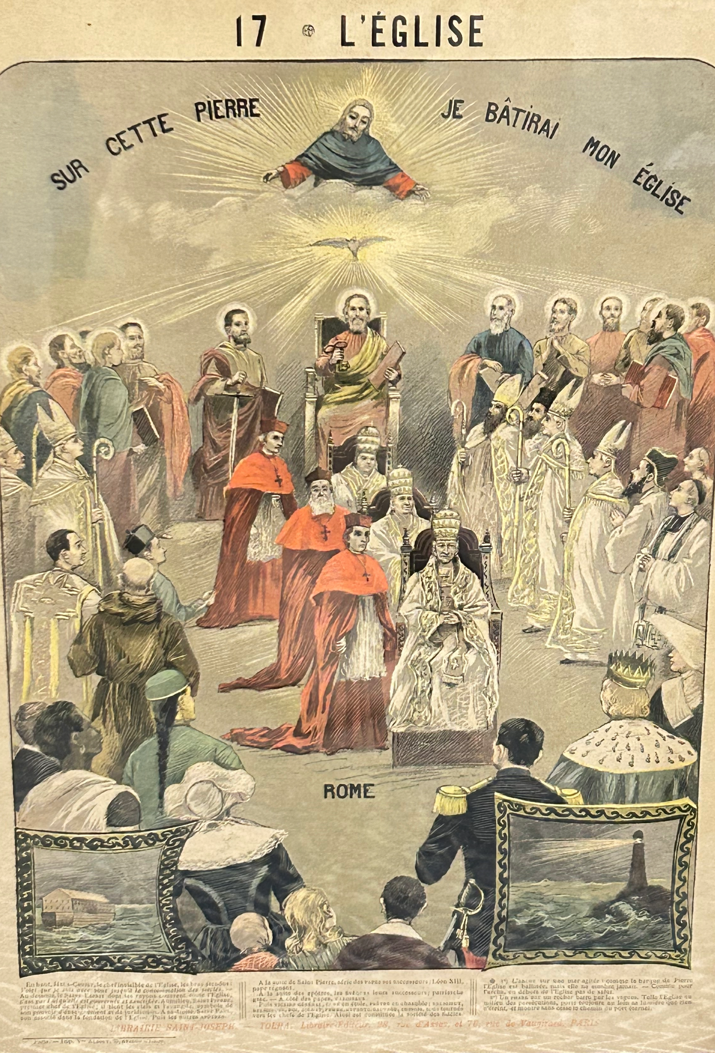 French Religious Catechism Print – "L'Eglise / "The Church" No 17