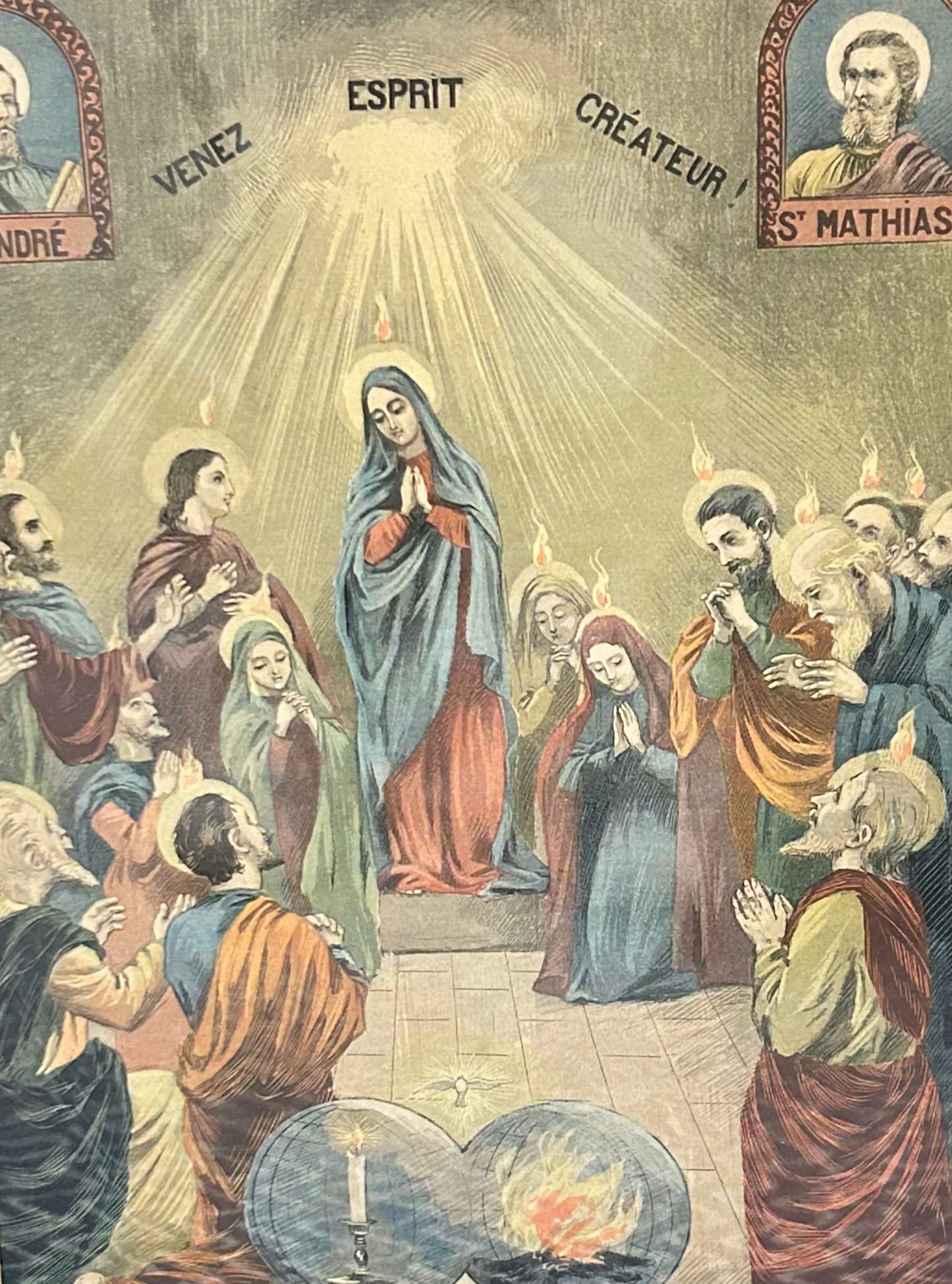 French Religious Catechism Print – Pentecoste - / "The Holy Spirit Descends" - No 16