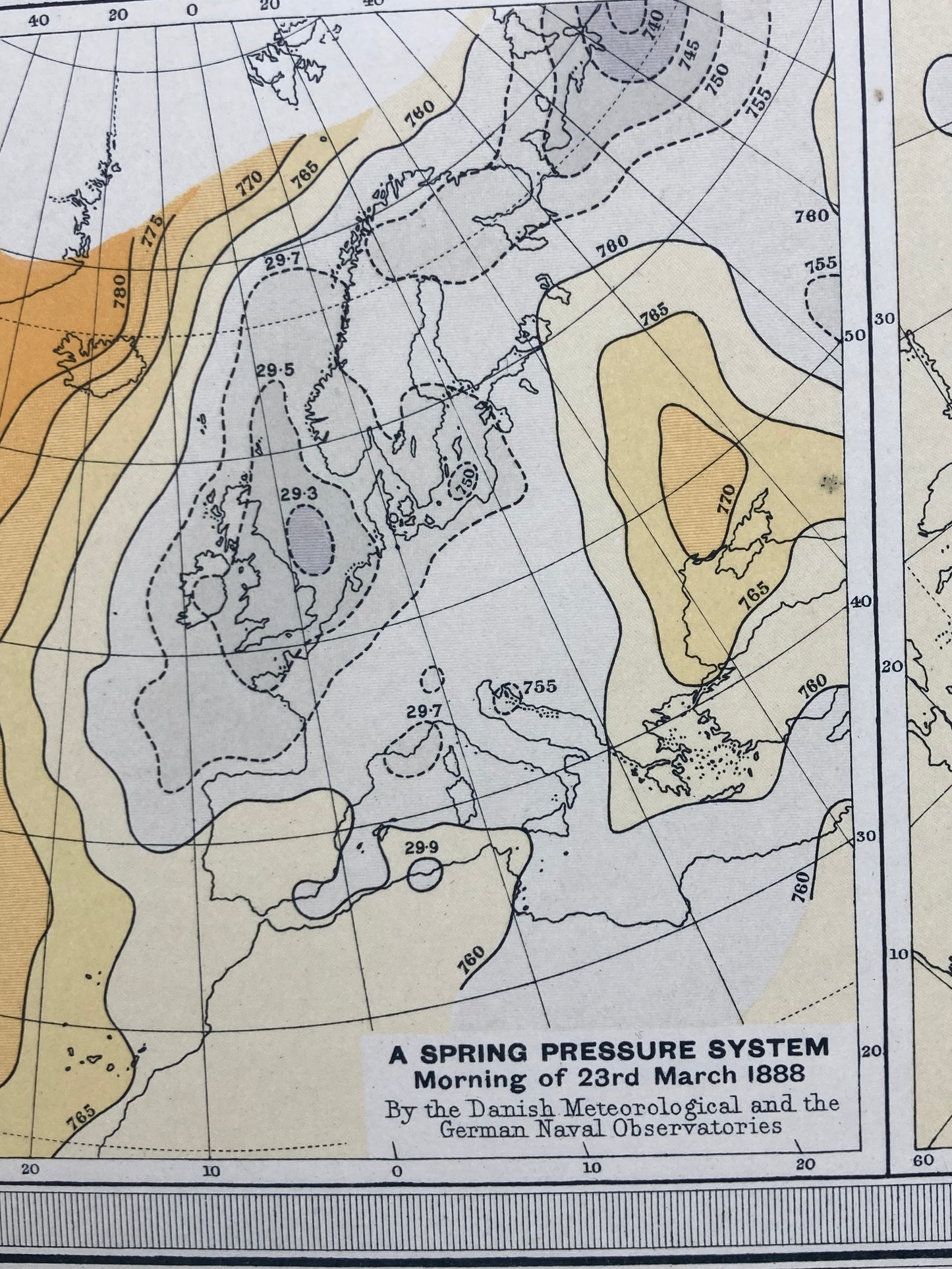 Antique Meteorological Map - Weather & STORMS – Vintage Weather Chart, 19th Century