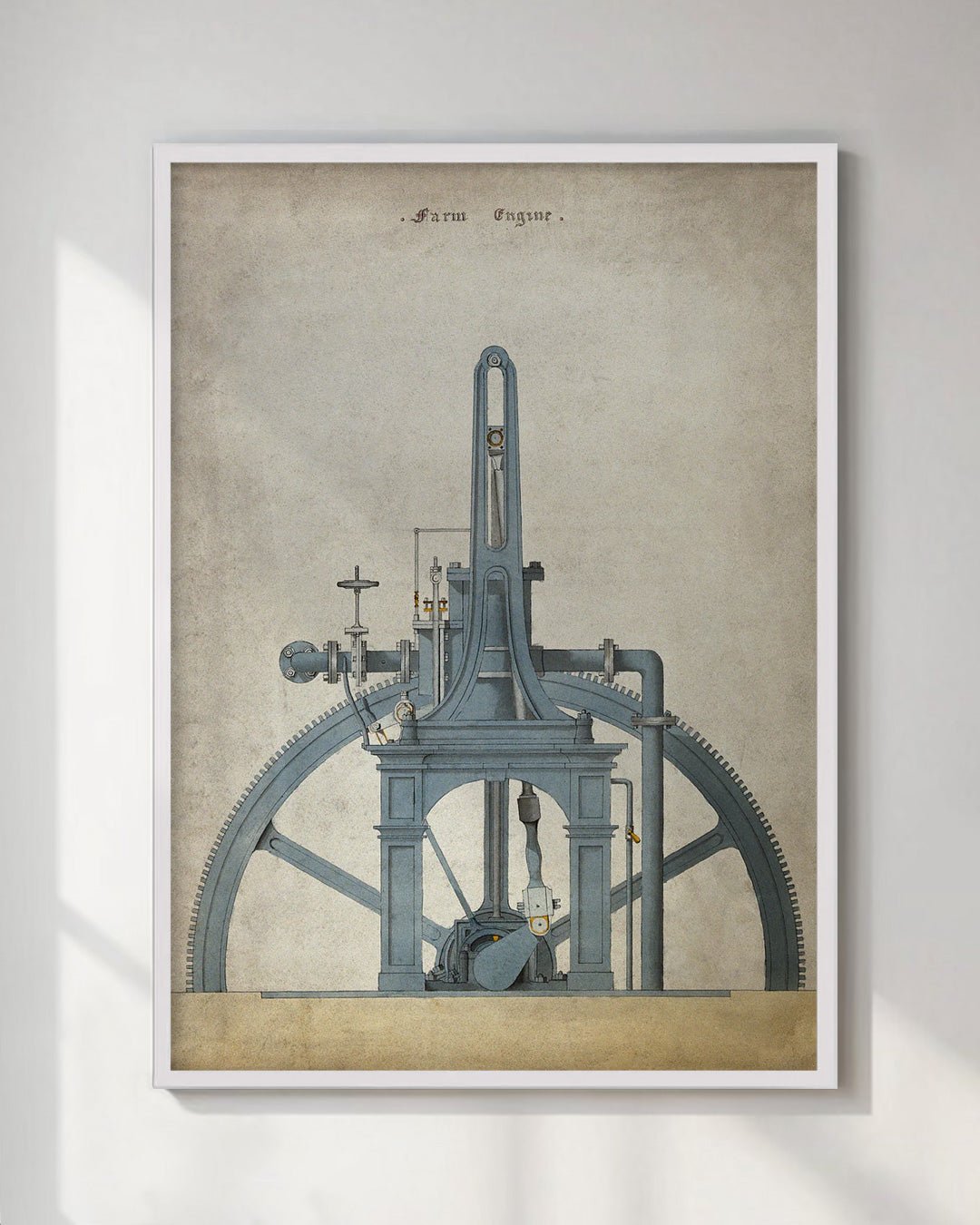 Antique Farm Steam Engine Wall Art Print - Room Four