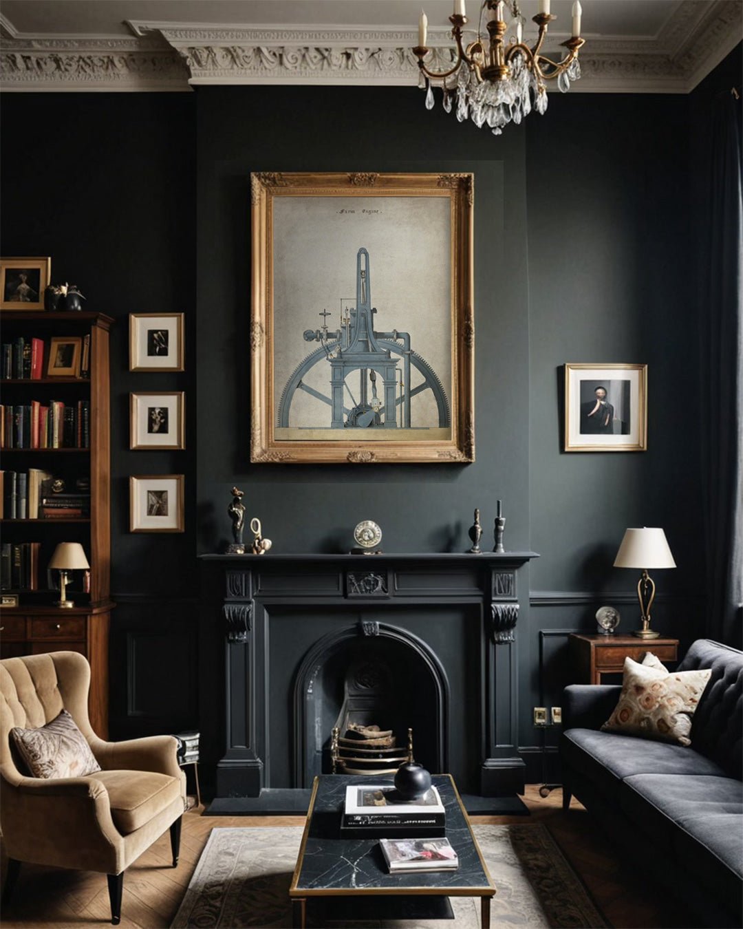 Antique Farm Steam Engine Wall Art Print - Room Four