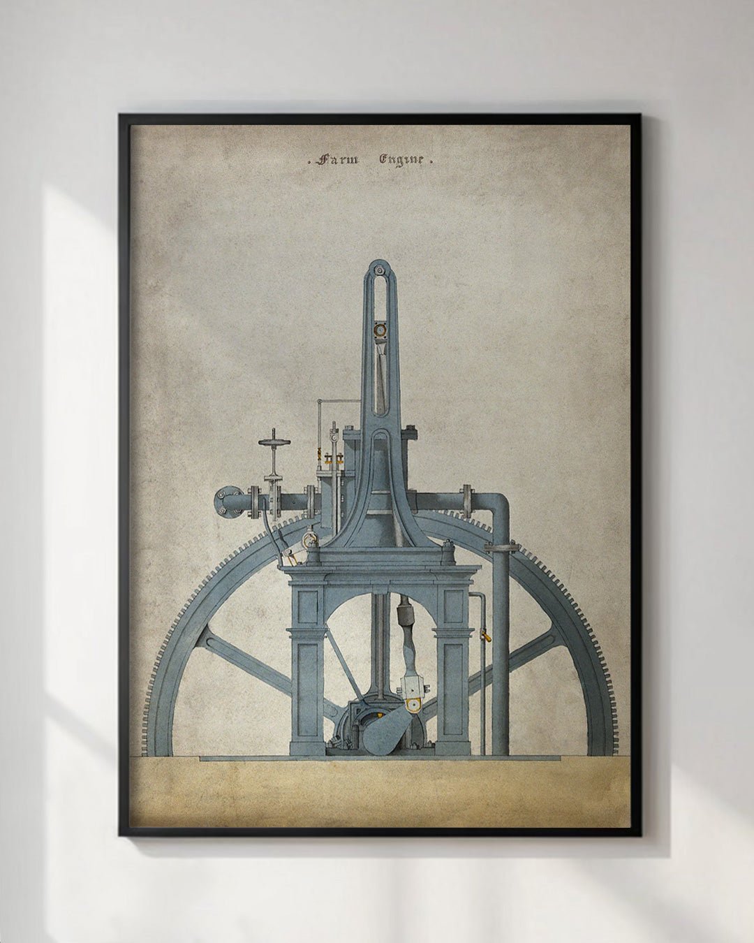 Antique Farm Steam Engine Wall Art Print - Room Four