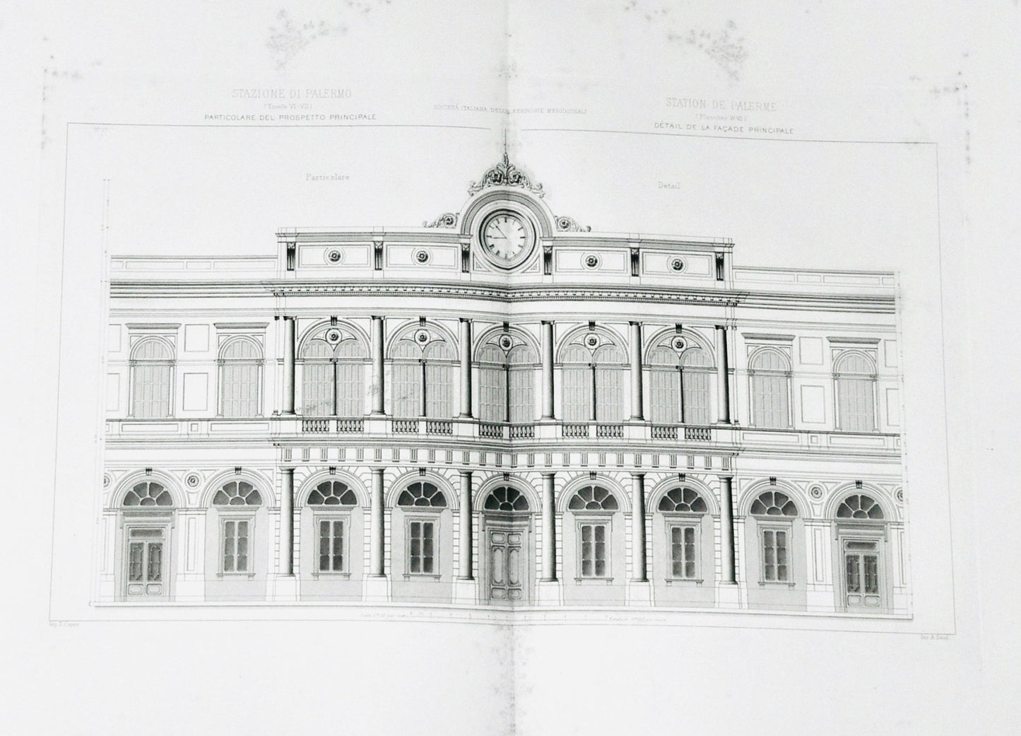 Architectural Drawing, Palermo Station, Main Facade - Room Four