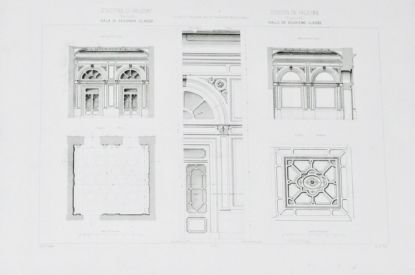 Architecture 1887 - 1889, 2nd Class Salon, Palermo Railway Station - Room Four