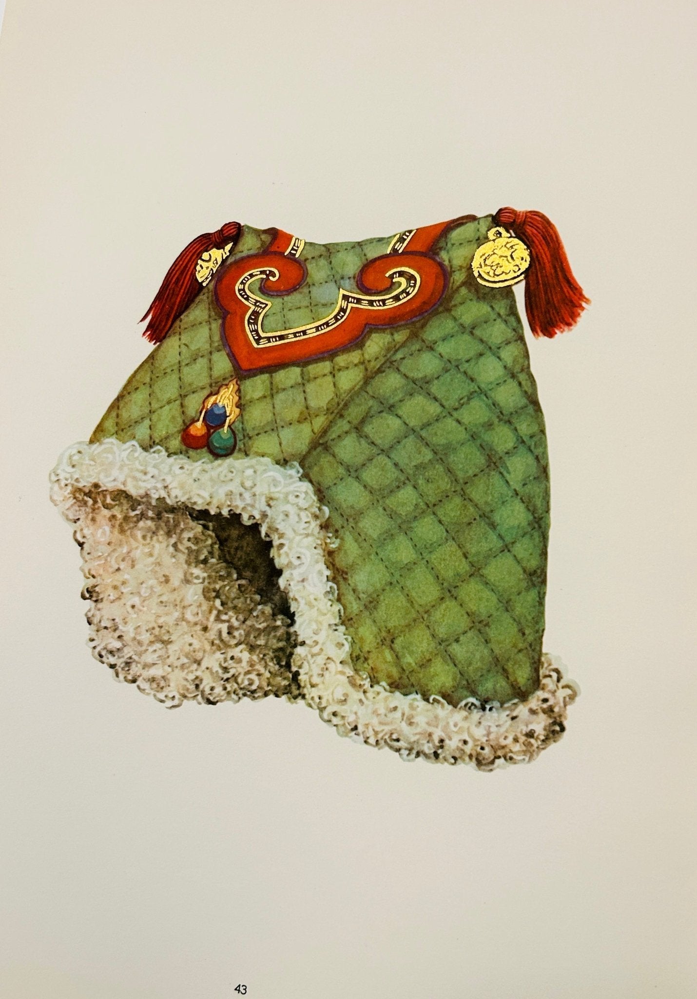 Folio Wall Art - Children's Winter Cap of the Khalkhas - National Costumes of the M.P.R. by U Yadamsuren 1967 - Room Four
