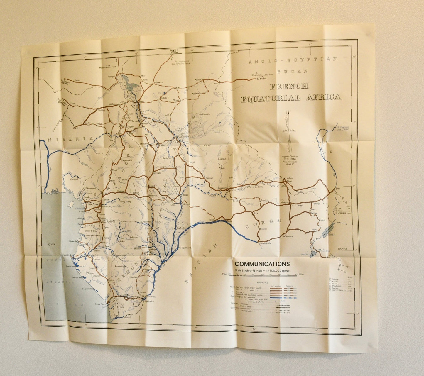 French Communications Map Africa Military Campaign - Room Four
