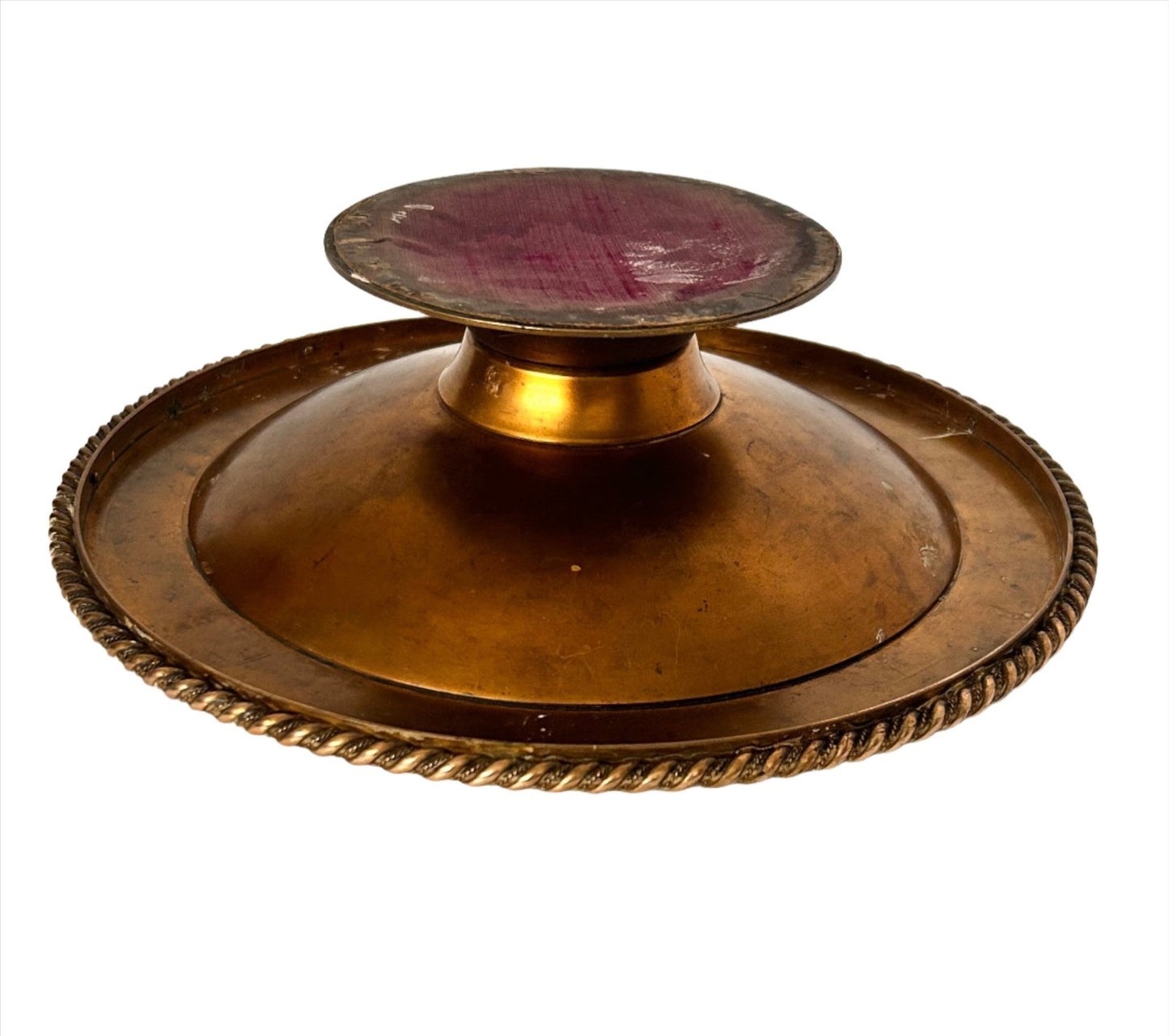 Green Malachite Brass Ceremonial Tazza On Pedestal Base Gothic Revival Ceremonial - Room Four