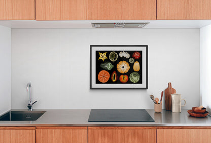Fruit & Vegetables MRI Scan Kitchen Wall Art Print