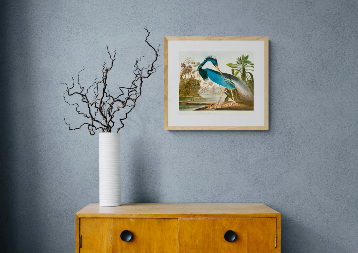 Sold - Vintage 1964 - Lithographic Print - Louisiana Heron - Room Four