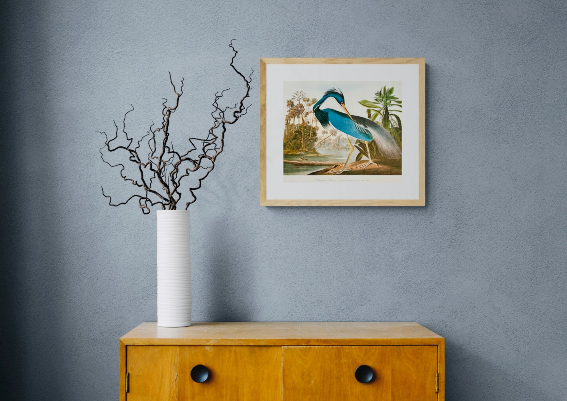 Sold - Vintage 1964 - Lithographic Print - Louisiana Heron - Room Four