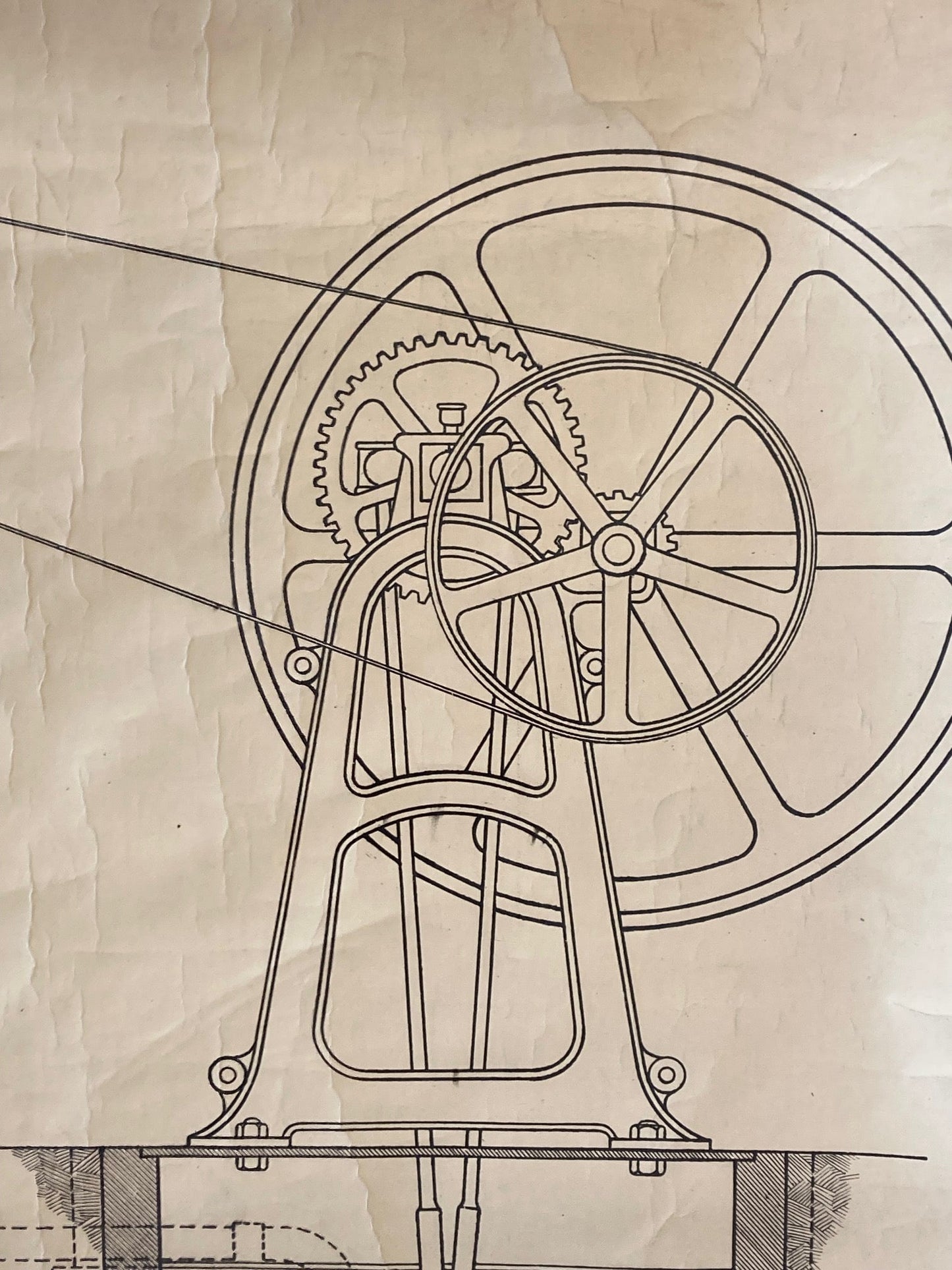Victorian Educational Wall Chart - Hot Air Engine Pump & Gear - Room Four
