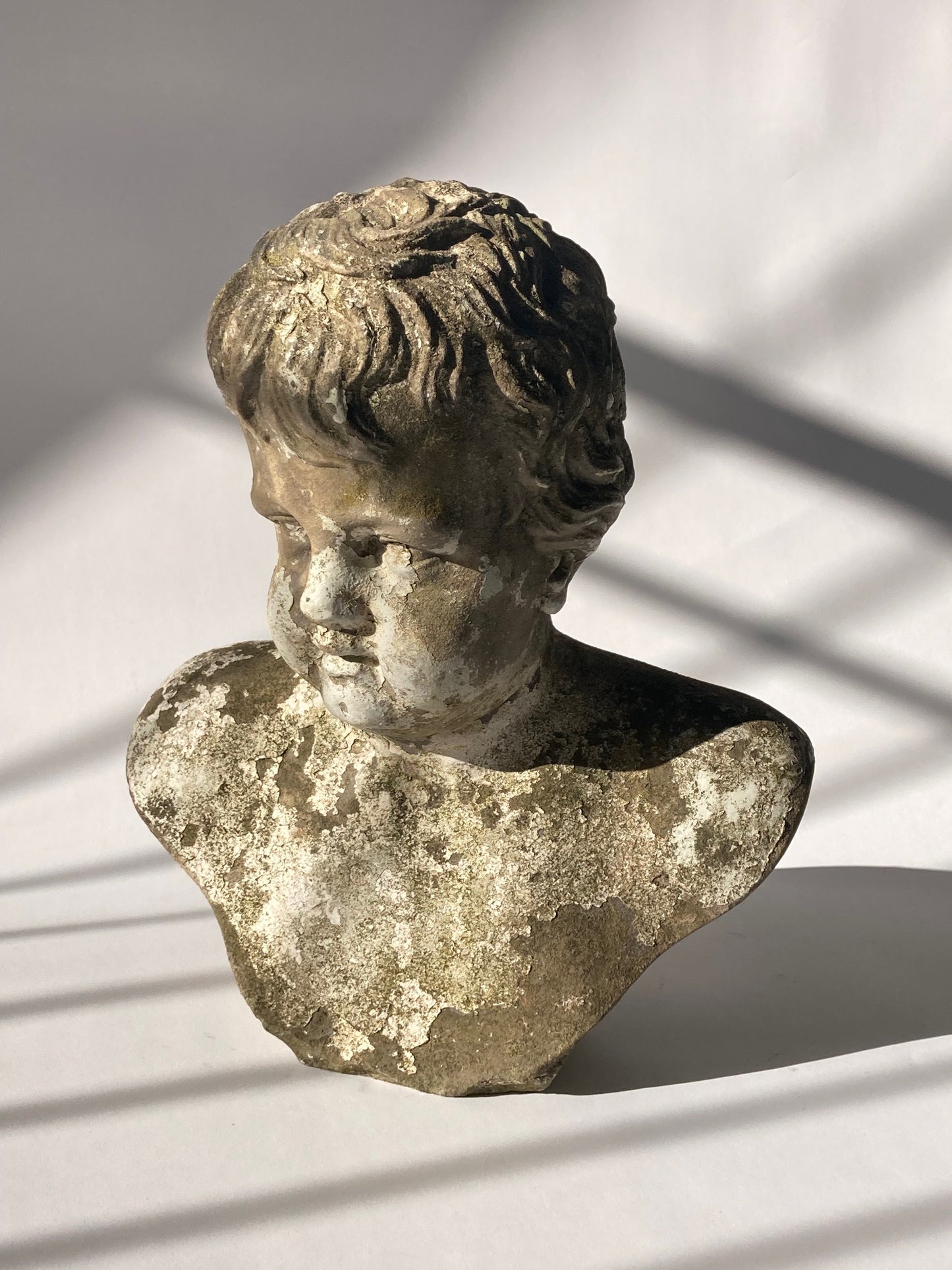 19th Century Stone Carving Boy