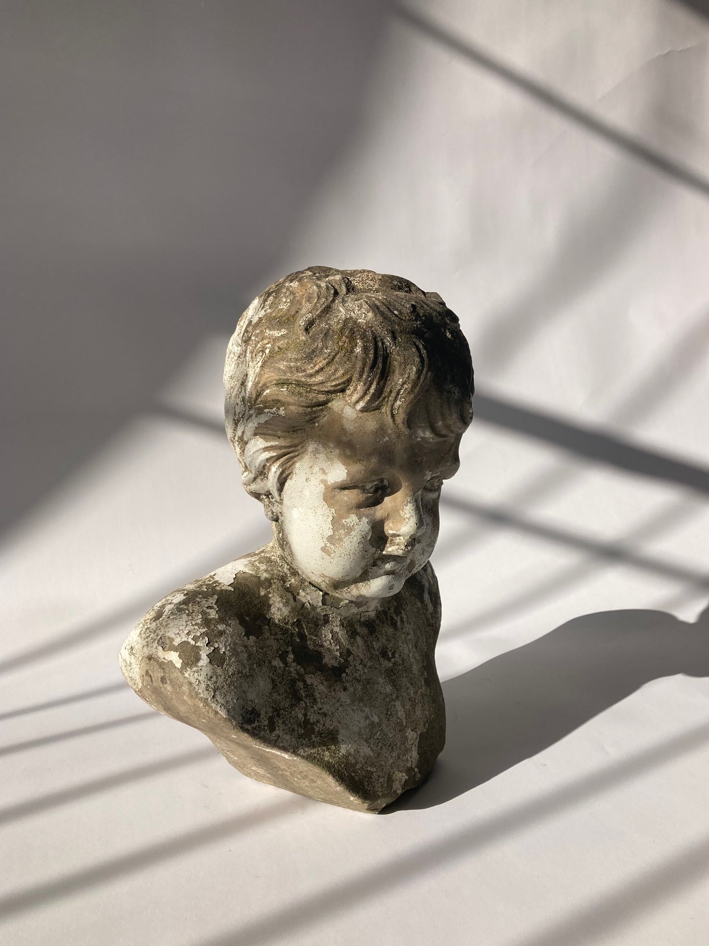 19th Century Stone Carving Boy