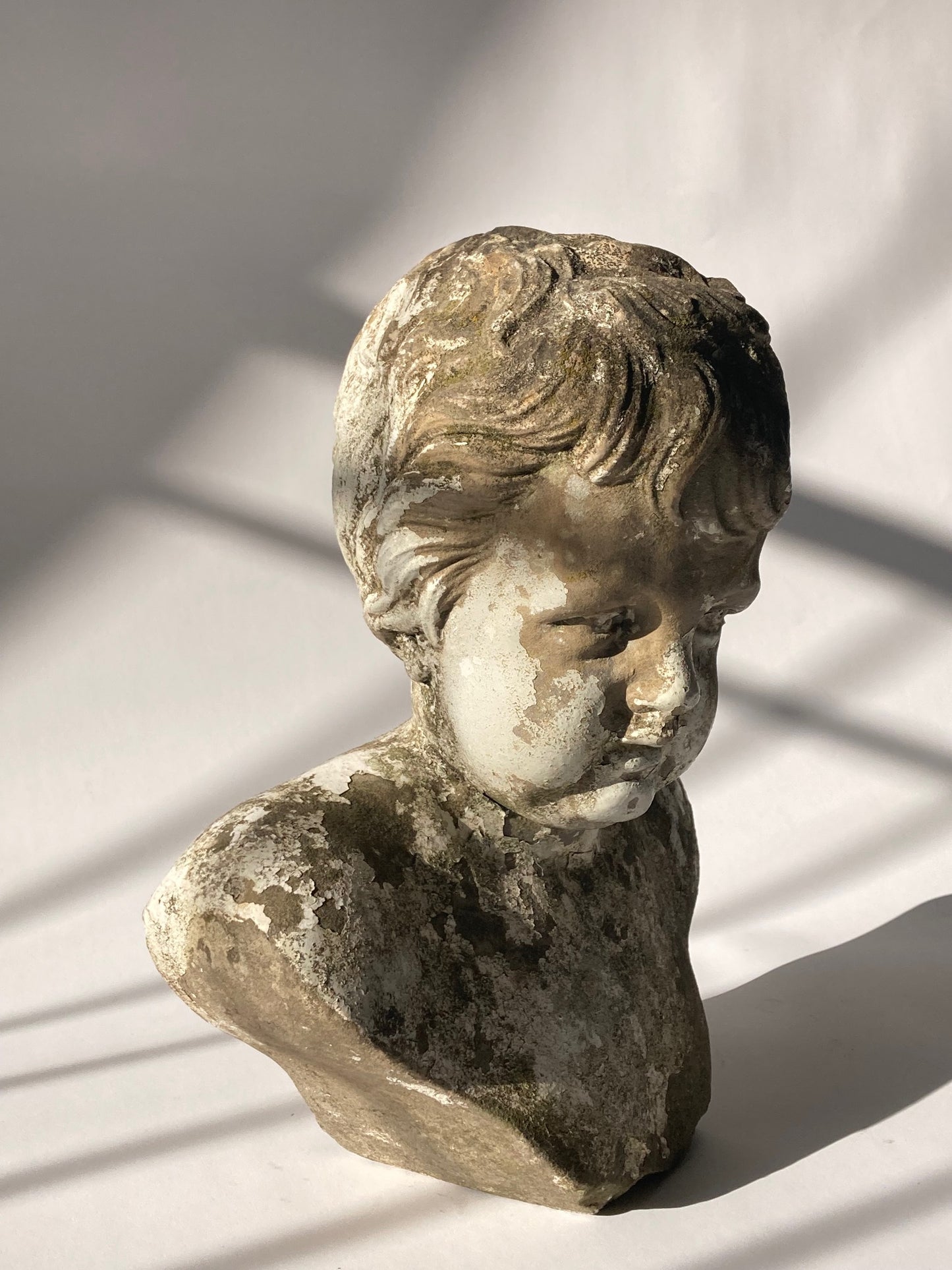 19th Century Stone Carving Boy