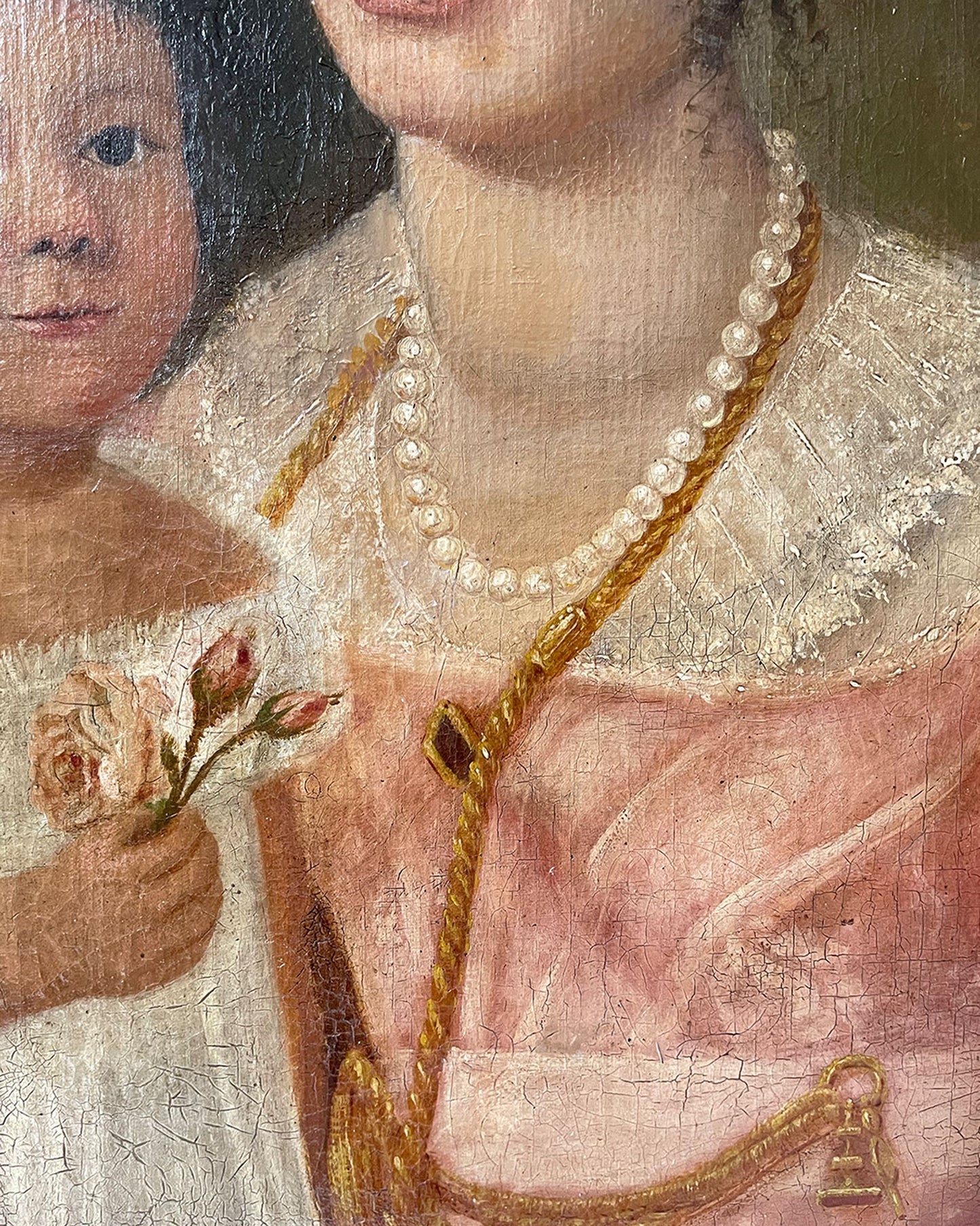 Pintura al óleo de retrato victoriano