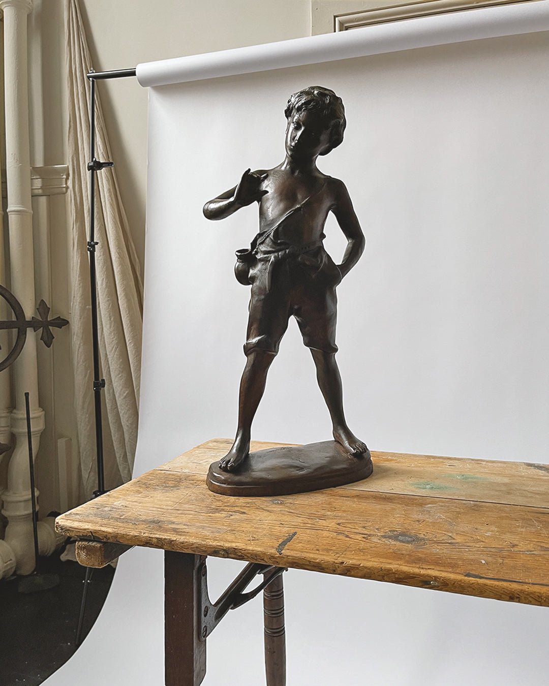 Antique French Bronze Boy - Room Four