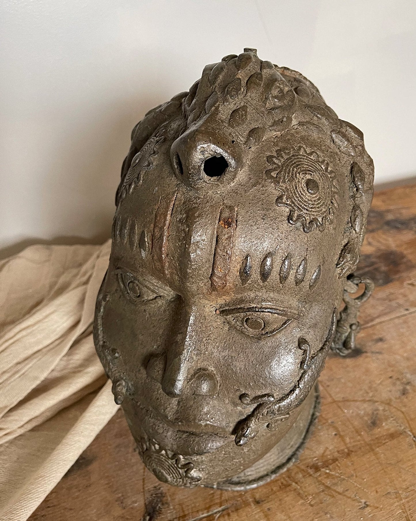 Mid 20th Century Benin Bronze Head - Room Four
