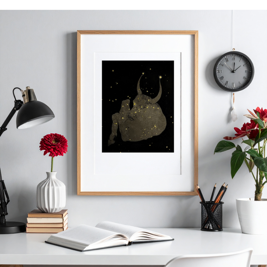 Constellations Fine Art Print by Charles Blunt - Taurus Star Map – A4