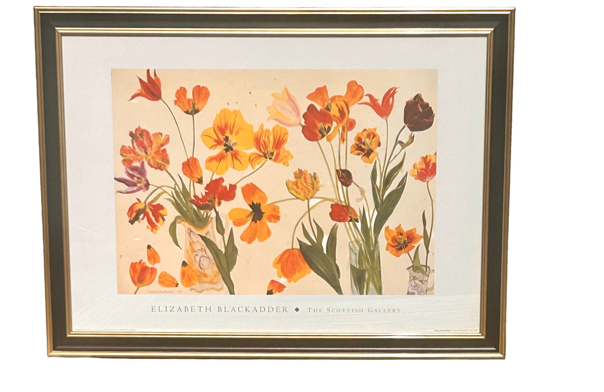 Vintage Elizabeth Blackadder Tulips Red & Yellow Framed Print 1999