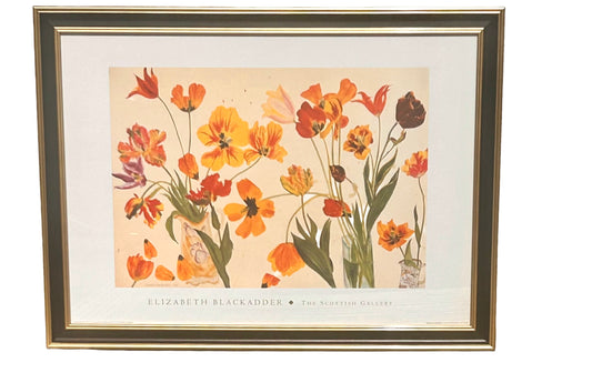 Vintage Elizabeth Blackadder Tulips Red & Yellow Framed Print 1999