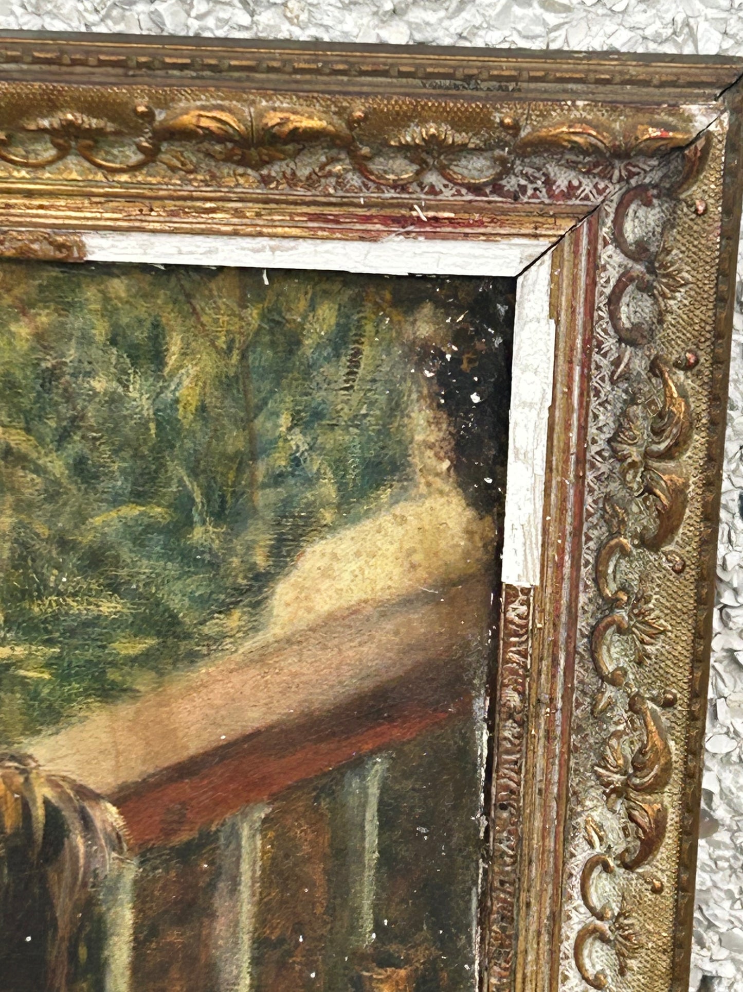Vintage Impressionist Oil Painting – Woman with Dog – Framed by K.J. Bredon’s Bookshop Brighton