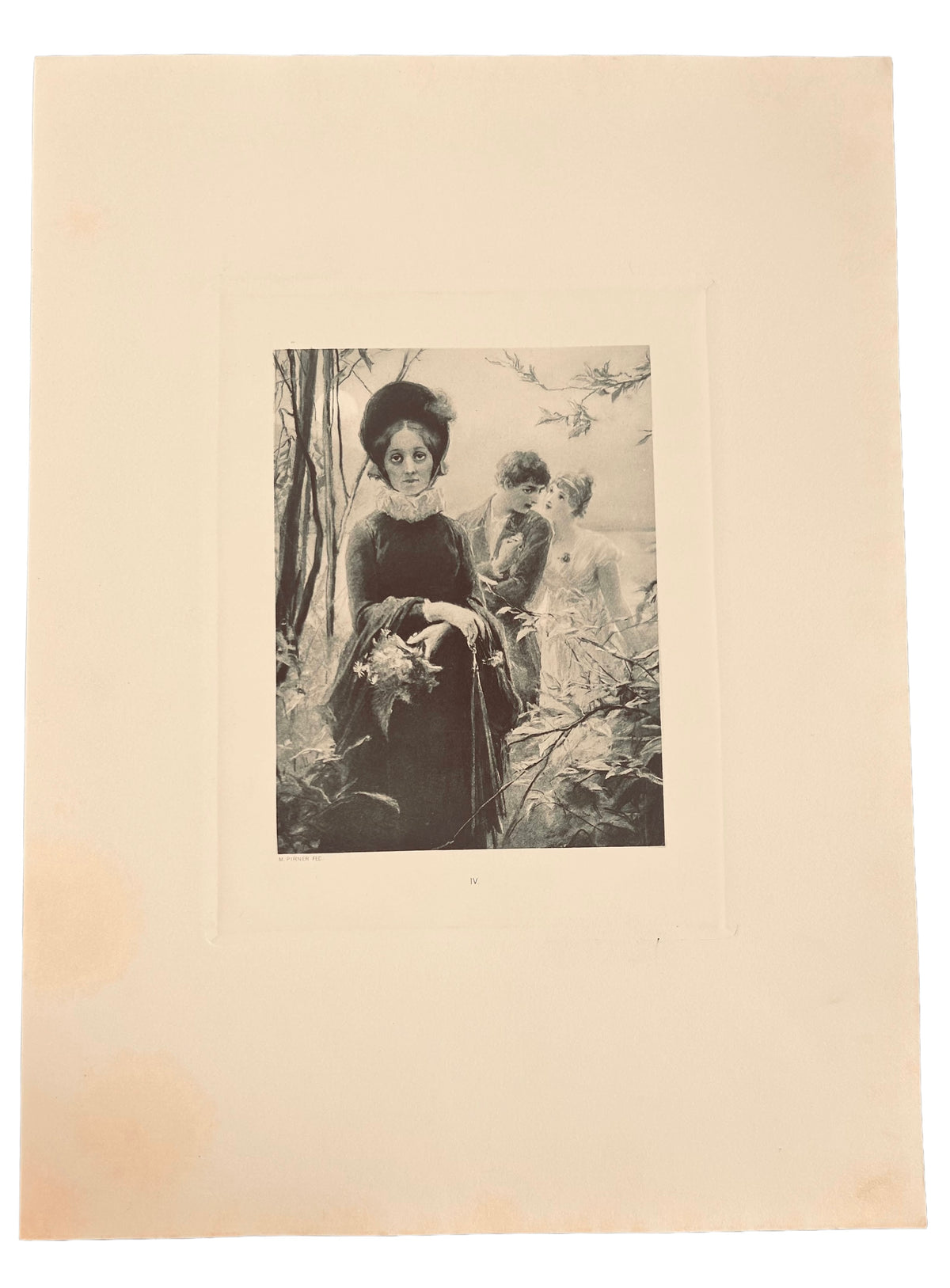 Max Pirner Stará Panna (The Old Maid) Antique Print | Démon Láska, Prague 1893 - Plate IV