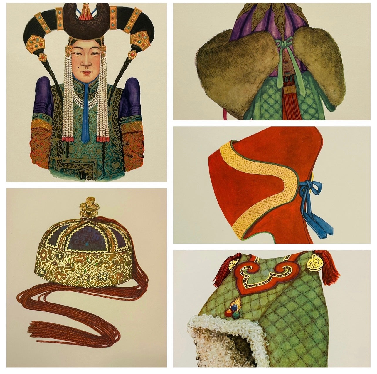 Sold - Mongolian Costumes Folio Wall Art