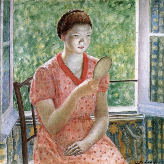 Lady Looking in the Mirror Impressionist Wall Art Print Frieseke