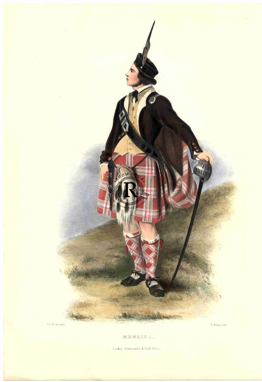 The Clans Of The Scottish Highlands Antique Print - MENZIES