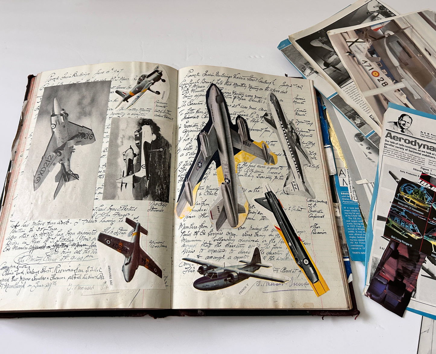 Vintage Military Aircraft Scrapbook – WWII & Jet Collector’s Ledger