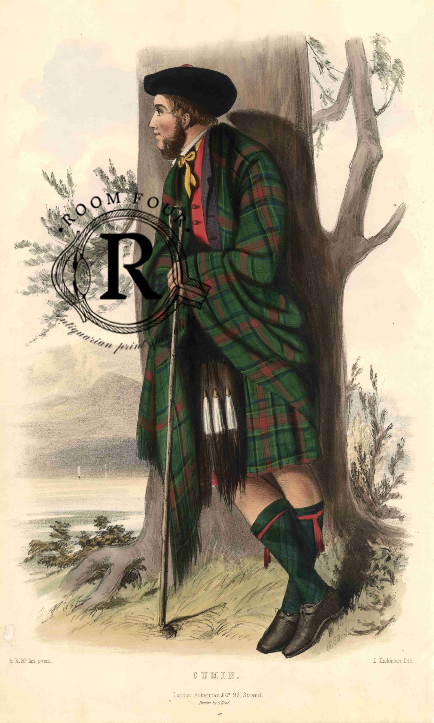 The Clans of the Scottish Highlands was originally published in two volumes between 1845 and 1847 by Ackermann &amp; Co., London.&nbsp;These volumes featured artwork by R. R. McIan, with text by James Logan.