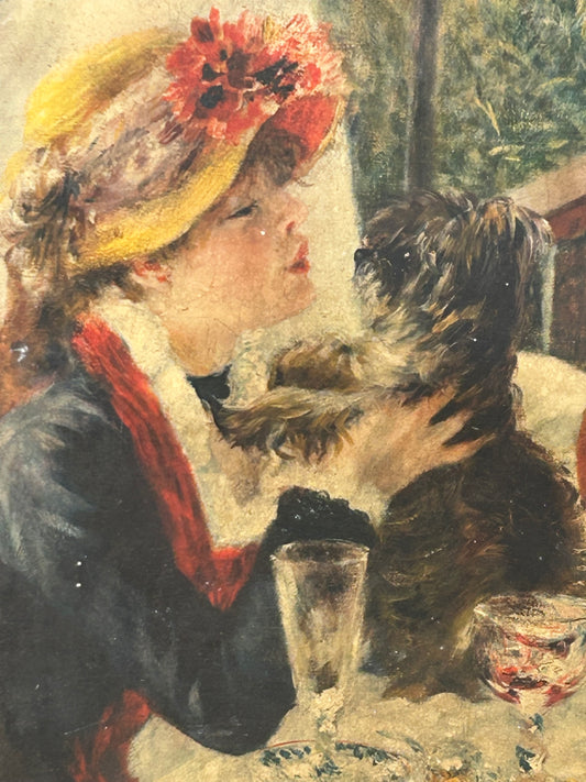 Vintage Impressionist Oil Painting – Woman with Dog – Framed by K.J. Bredon’s Bookshop Brighton
