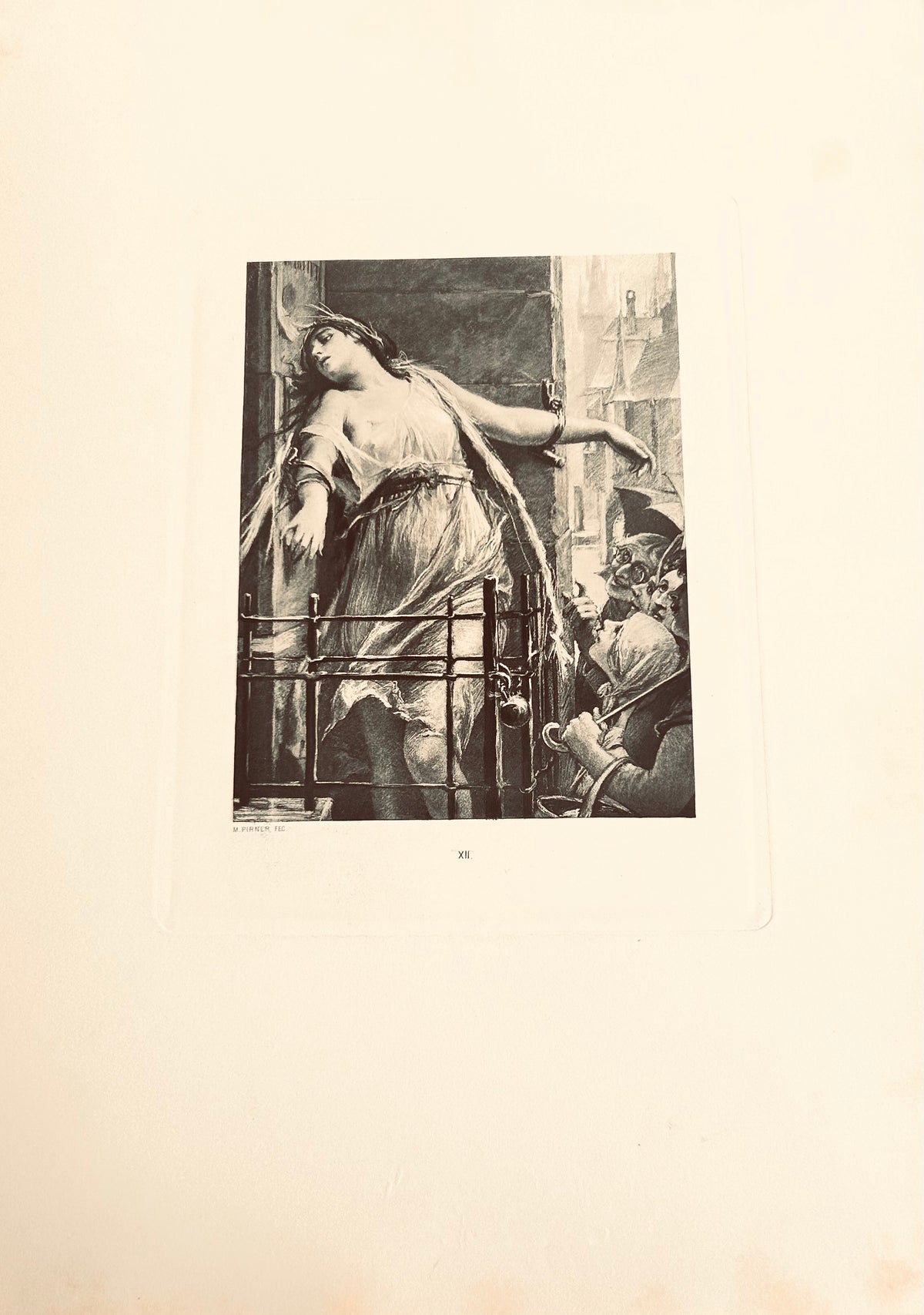 Max Pirner  Antique Print | Démon Láska, Prague 1893- Na Pranyri  / On The Pillory Plate XII