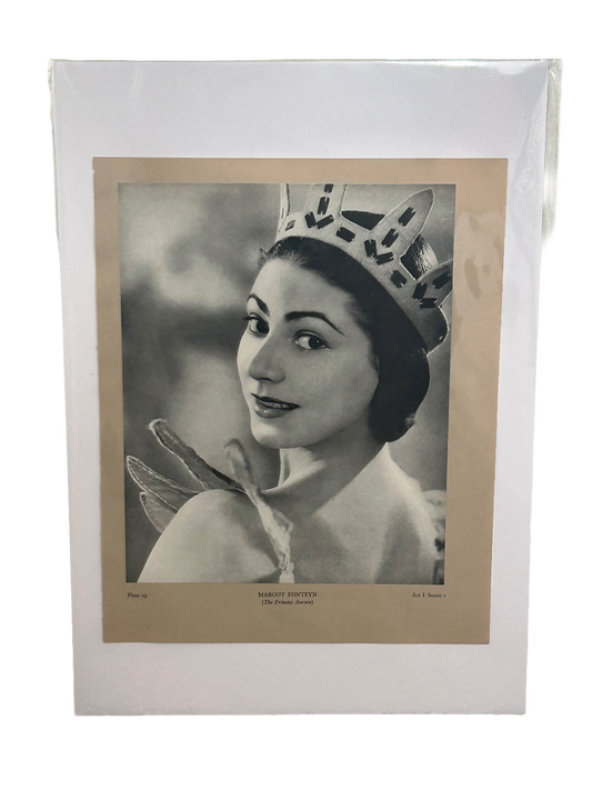 Schwarz-Weiß-Kamerastudien, Vintage-Ballettdruck – Dornröschen von Margot Fonteyn
