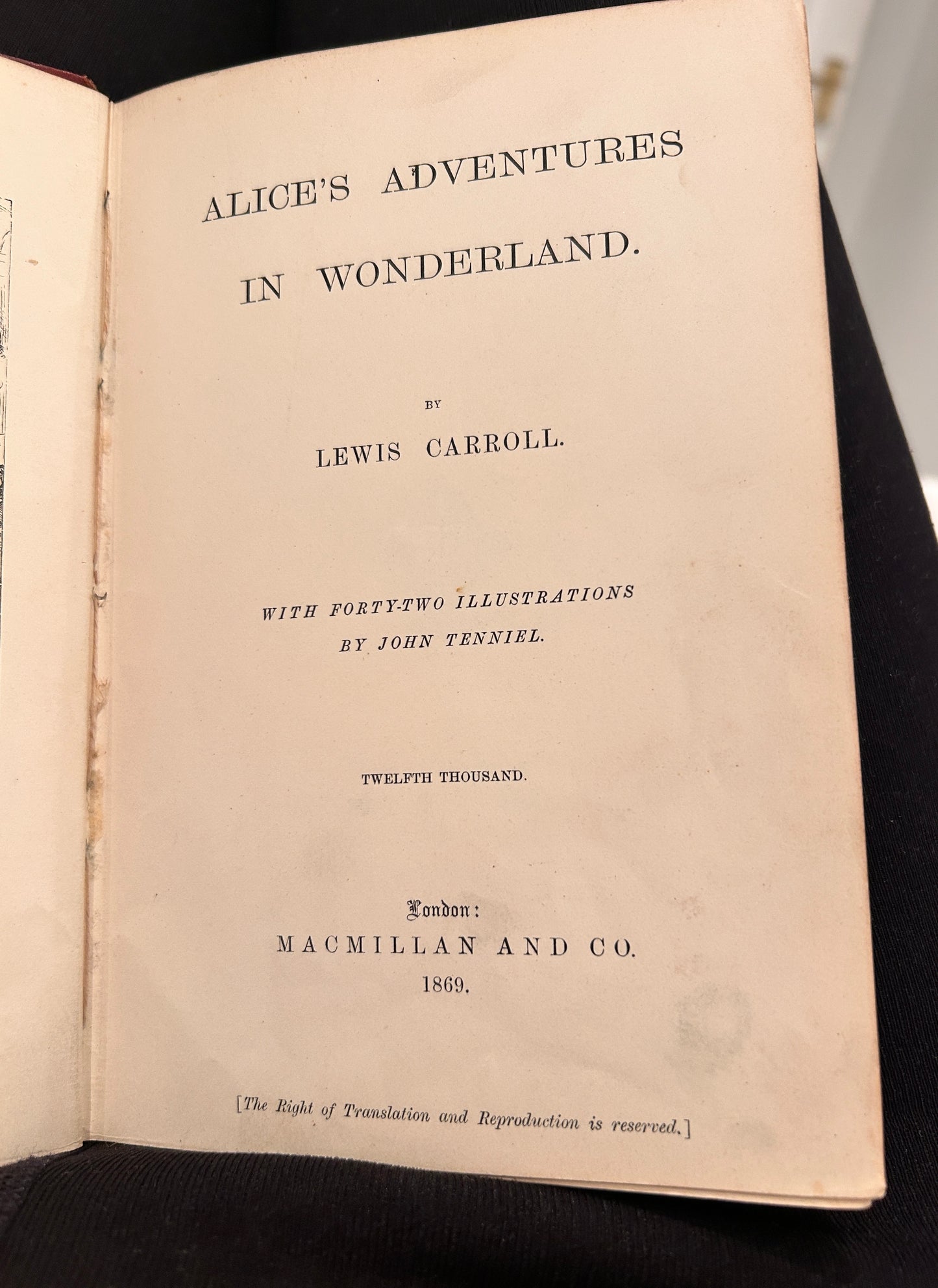 Alice’s Adventures in Wonderland (Twelfth Thousand, 1869) – Early Macmillan Edition