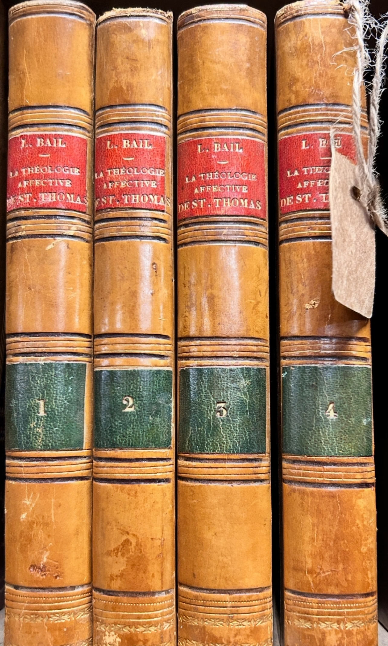La Théologie Affective – Saint Thomas en Méditation – L. Bail – 1855 Paris – Complete 4 Volume Antique Catholic Book Set