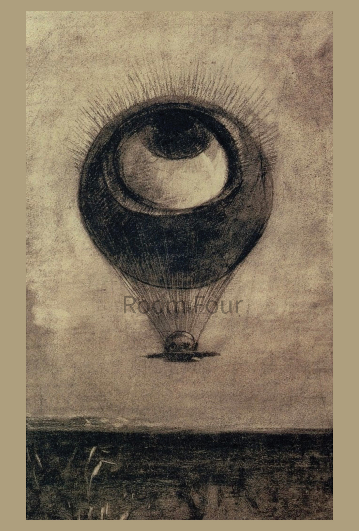 Odilon Redon Eye Balloon Print – Symbolist Surreal Wall Art – Antique French Artwork