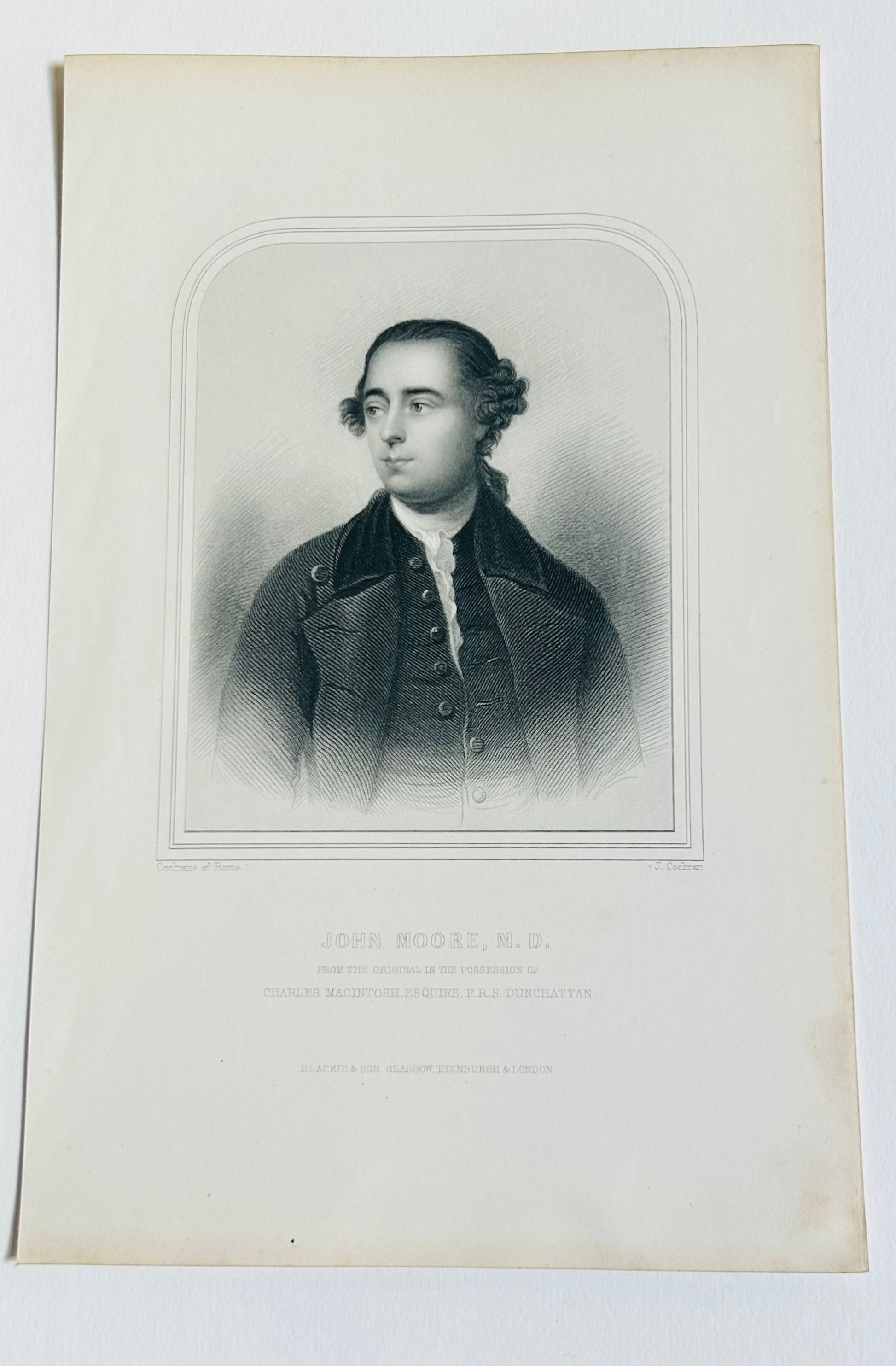 John Moore, M.D. — Victorian Engraved Portrait (Blackie & Son, Glasgow)
