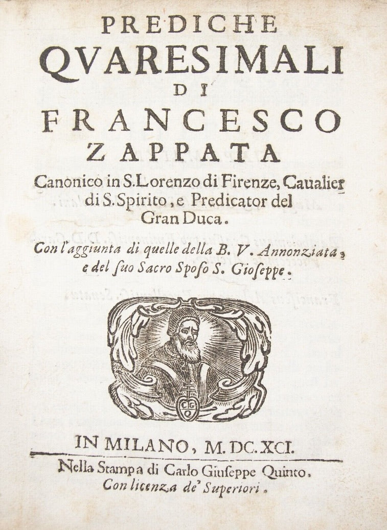 Zappata, Francesco. Prediche Quaresimali, 1691