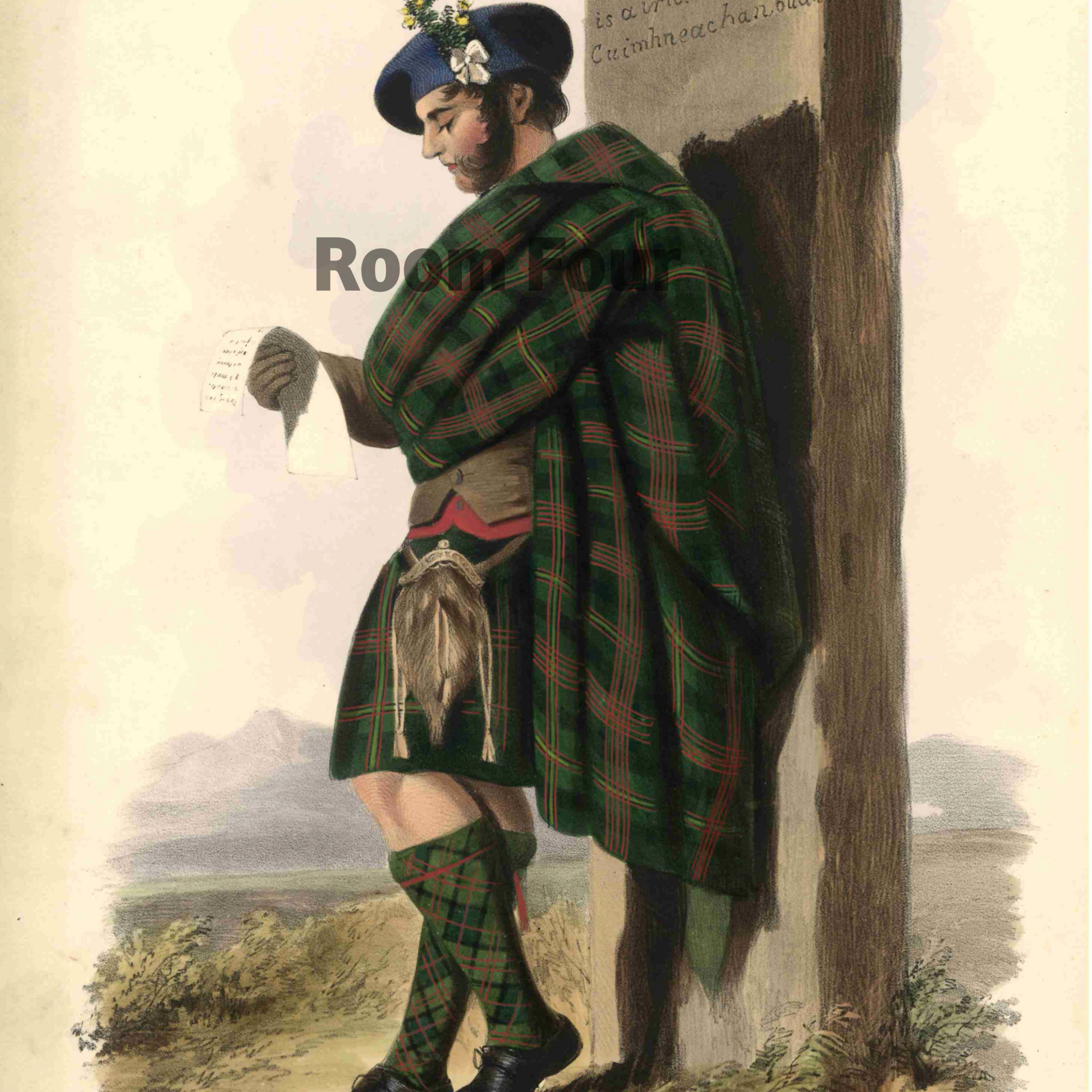 Clans of Scotland - Clan Logan Original Antique Print 