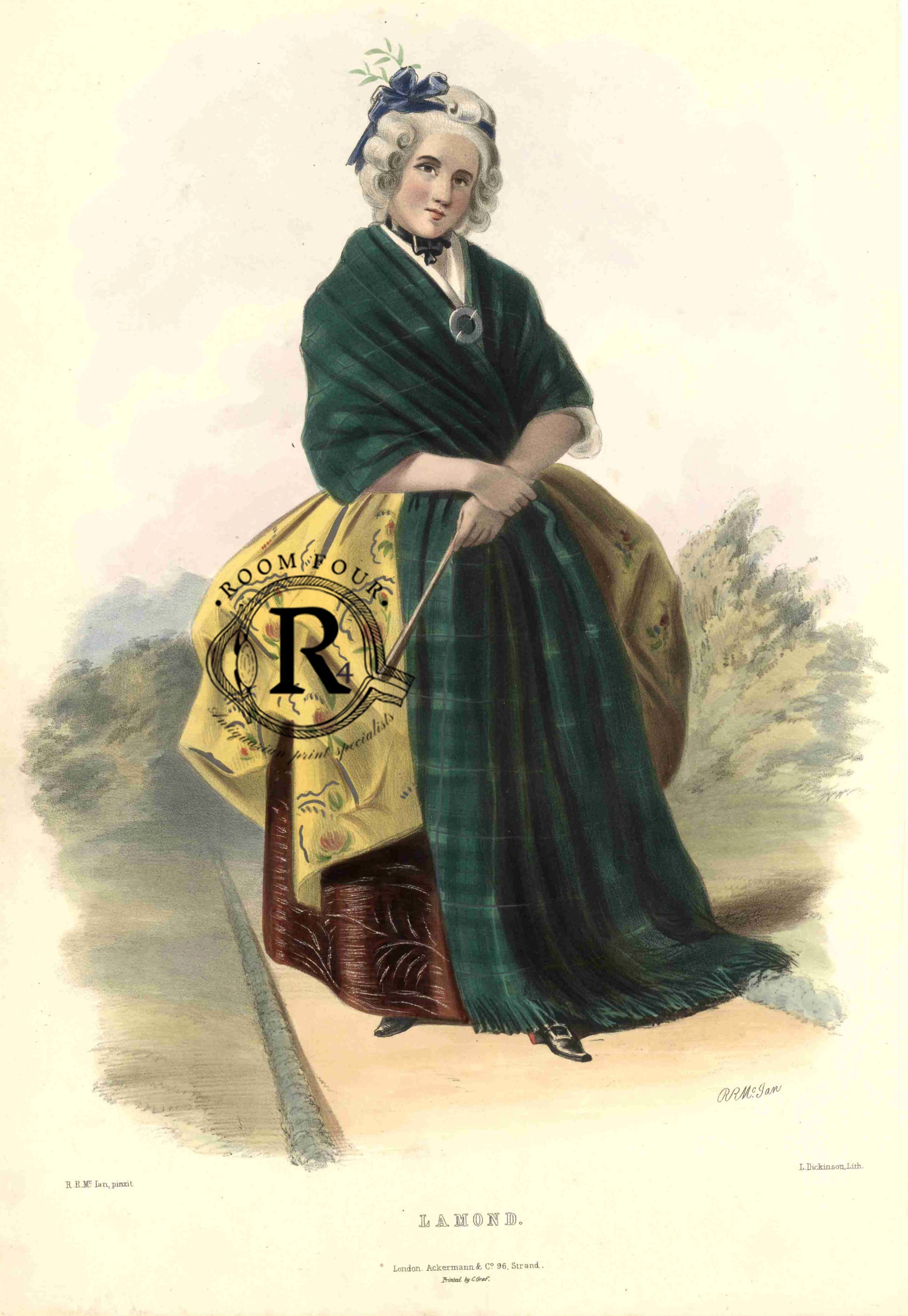 Clan Lamond - The Clans of the Scottish Highlands was originally published in two volumes between 1845 and 1847 by Ackermann &Co., London.These volumes featured artwork by R. R. McIan, with text by James Logan.
