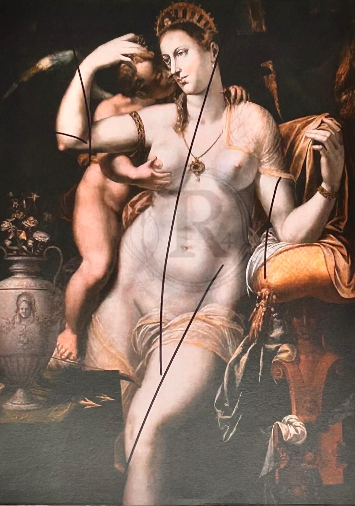 Cupid Caresses Venus Print | Dark Academia Print - Room Four Prints 
 