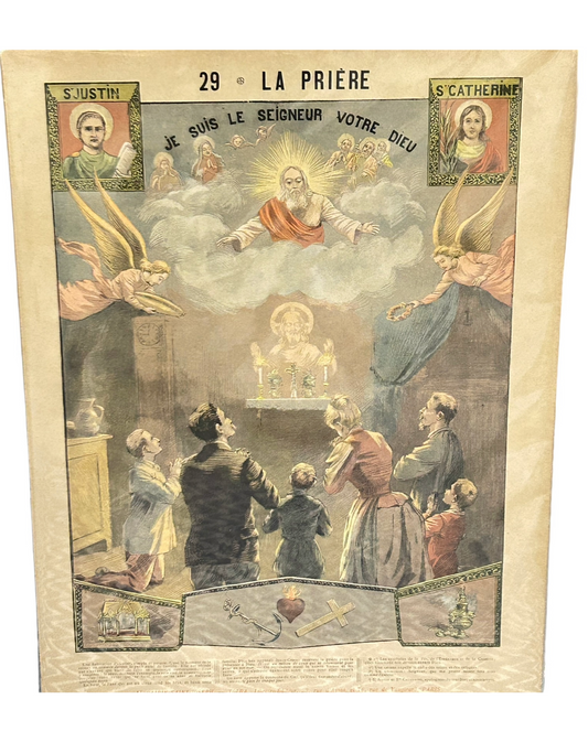 Sold - French Religious Catechism Print – 29