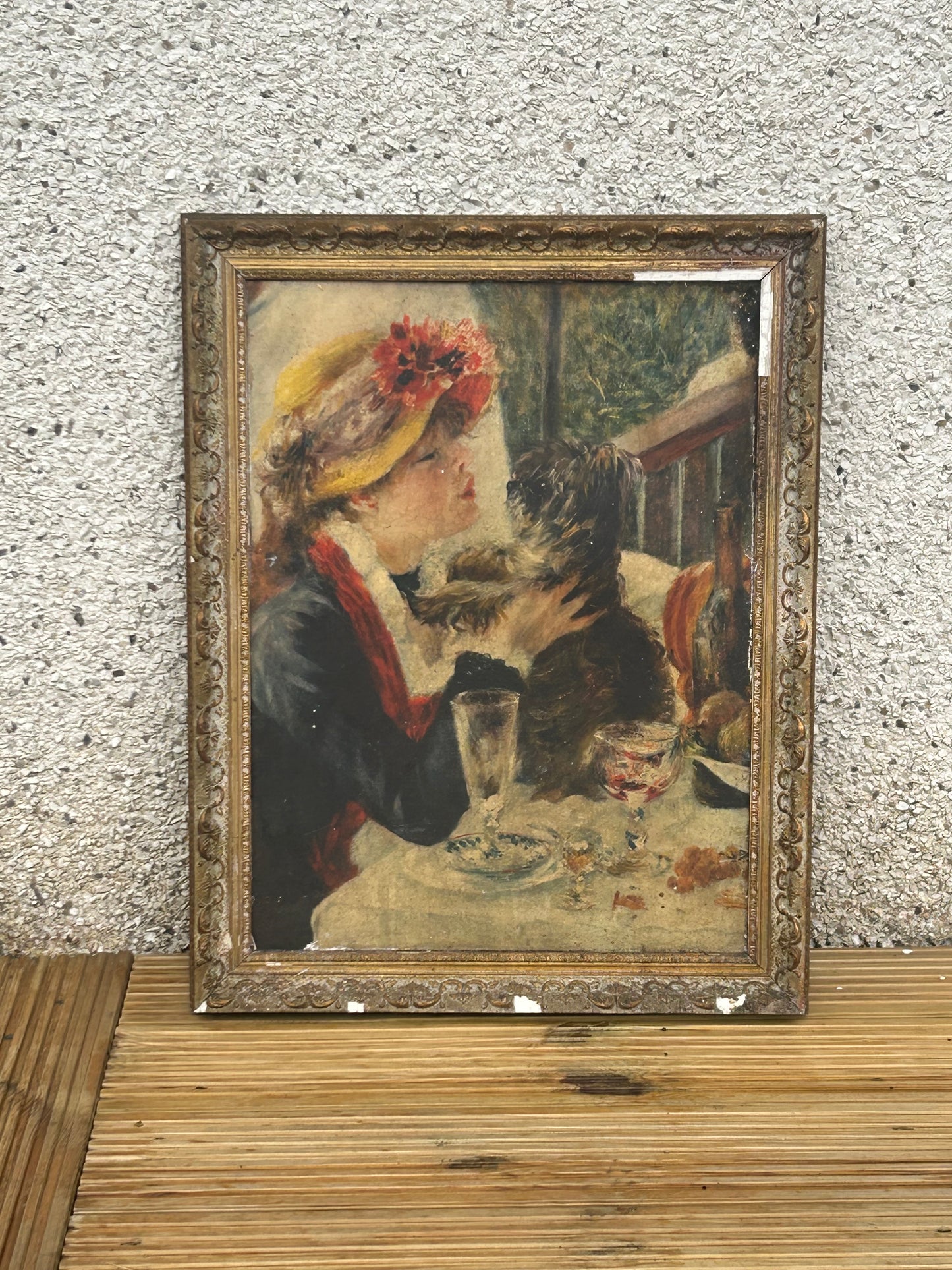Vintage Impressionist Oil Painting – Woman with Dog – Framed by K.J. Bredon’s Bookshop Brighton